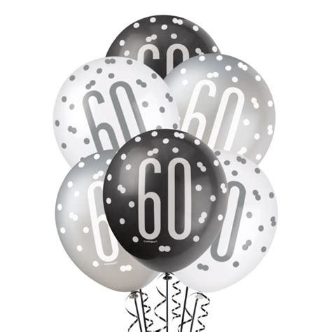 Ballons D Anniversaire En Latex Cm Argent Noir Et Blanc