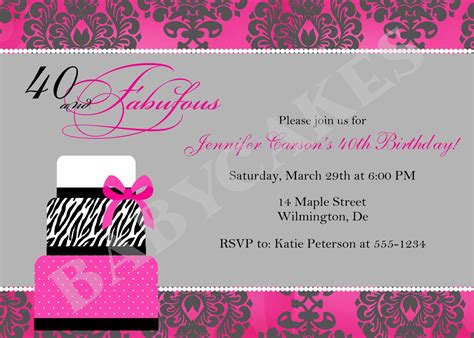 40th Birthday Invitation – Bagvania FREE Printable Invitation Template