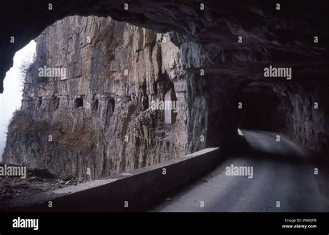 File View Of The Guoliang Tunnel Through The Wanxian Mountain In The