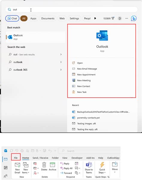 Where Oh Where Is The File Tab In Outlook 365 Microsoft Community