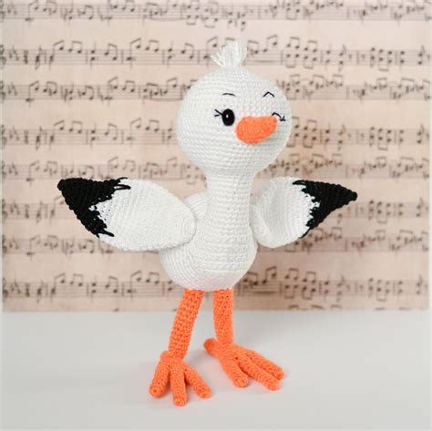 Amigurumi Stork Crochet Pattern Stork Baby Announcement Etsy Uk