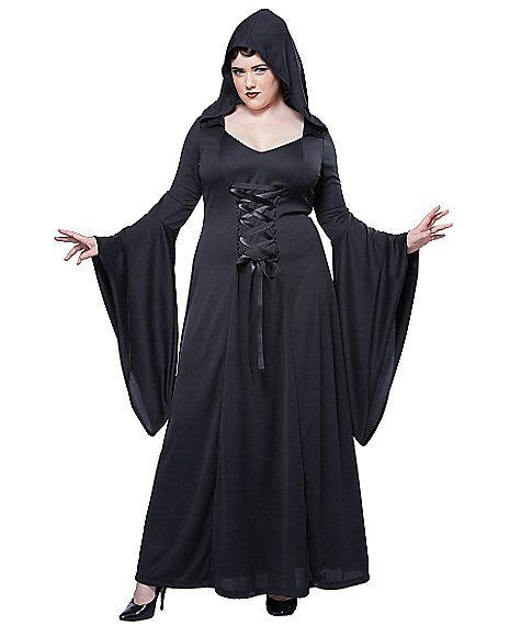 Black Hooded Robe Womens Plus Size Costume Spirithalloween Plus