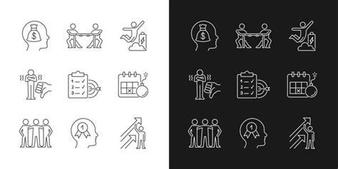 Extrinsic Motivation Linear Icons Set Vector Art At Vecteezy