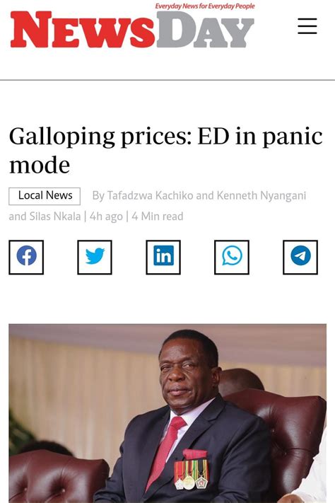 Prof Jonathan Moyo On Twitter Galloping Prices ED In Panic Mode