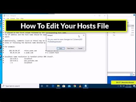 How To Edit Your Hosts File In Windows Youtube