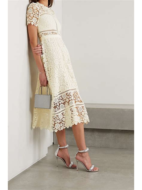 Ivory Guipure Lace Midi Dress Self Portrait Net A Porter