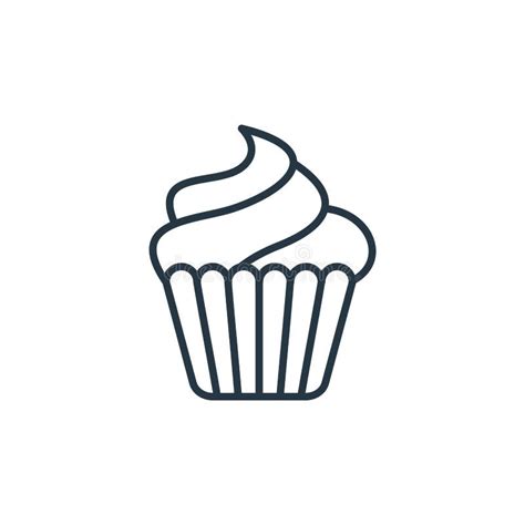 Icono De Cupcake Vector Del Concepto De Panadería Ilustración De Línea