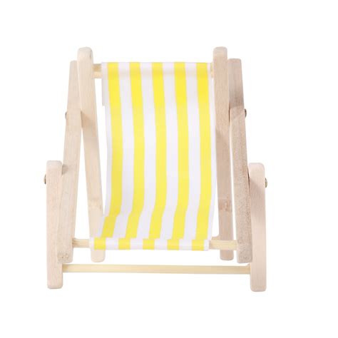 OUNONA 1Pc Beach Chair Model Mini Outdoor Ornament Stripe Recliner