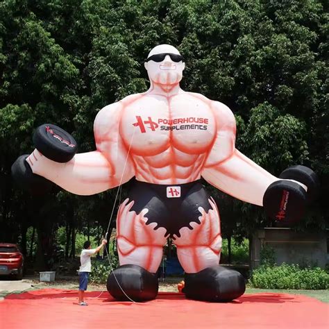 Outdoor Giant Inflatable Fitness Muscle Man For Fitness Club Promotional China Advertising