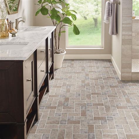 Brick Modular Gray Vinyl Tile Vinyl Sheet Flooring Bathroom Vinyl