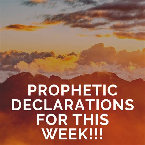 Prophetic Declarations For This Week Gracetoday