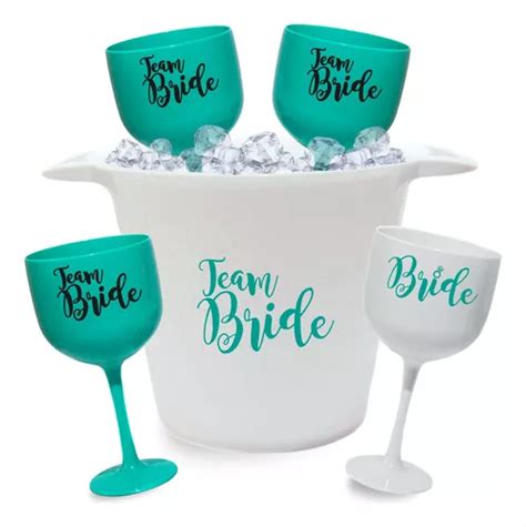 Kit Team Bride Taças Gin Balde Gelo Chá De Lingerie Parcelamento sem juros
