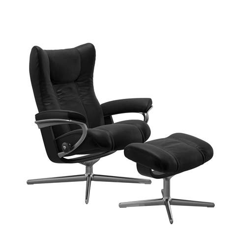 Ekornes Stressless Wing Cross Tarjous Tv Tuoli Ja Rahi Aitoa Mustaa