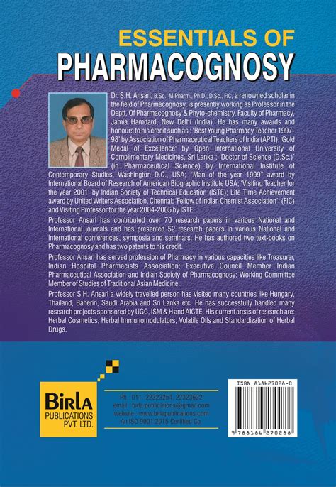 Essential Of Pharmacognosy Birla Publications Pvt Ltd