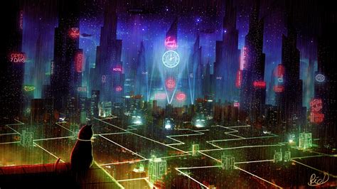 4k Cyberpunk 3d Futuristic City Concept Art Science Fiction