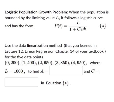 Solved Logistic Population Growth Problem When The Population Is Bounded By The Limiting Value