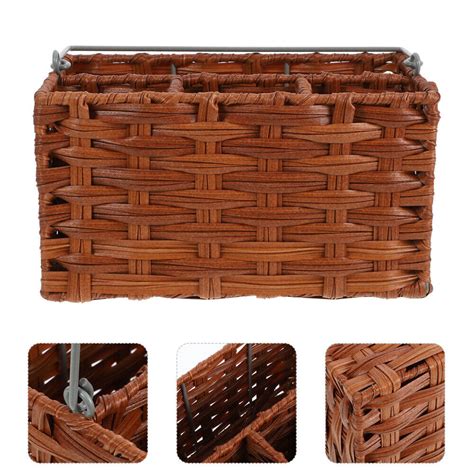 Rattan Besteckkorb Mit Griff Utensilienhalter Picknick Organizer Ebay