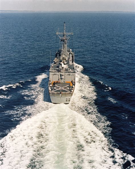 Aerial Stern View Of The Oliver Hazard Perry Class Guided Missile