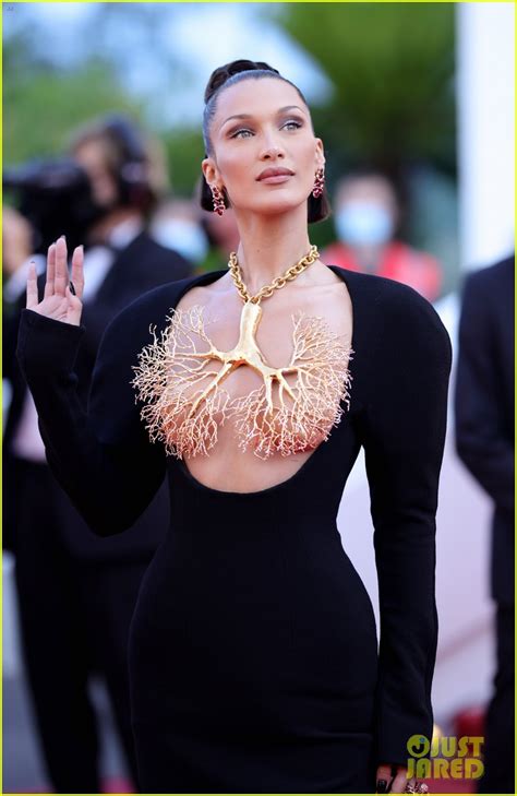 Bella Hadid Wears Revealing Dress To Cannes Film Festival 2021