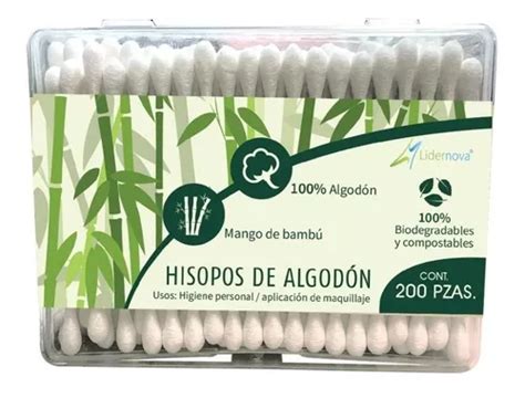 Hisopos Algodón Mango Bambú Biodegradable 200 Pzas Estuche MercadoLibre