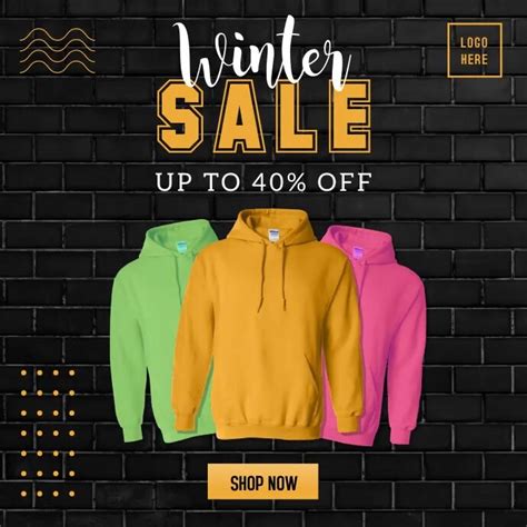 Winter Hoodie Sale Banner Template Postermywall