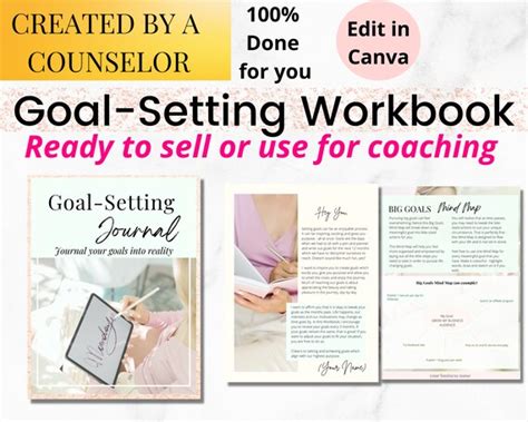 Goal Setting Workbook Life Coach Workbook Editable Etsy