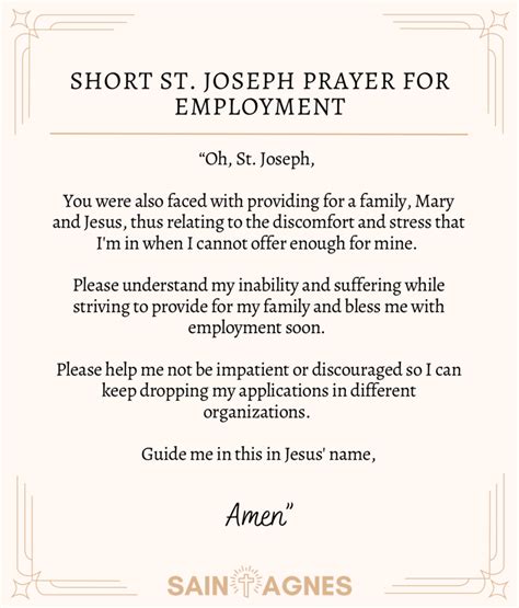 5 Prayers To St Joseph For Employment Printable Images