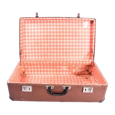 Vintage Bruine Koffer Oude Brocante Reiskoffer Bagage Overig