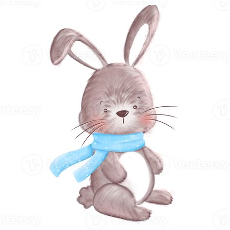 Cute Winter Bunny 35208885 Png