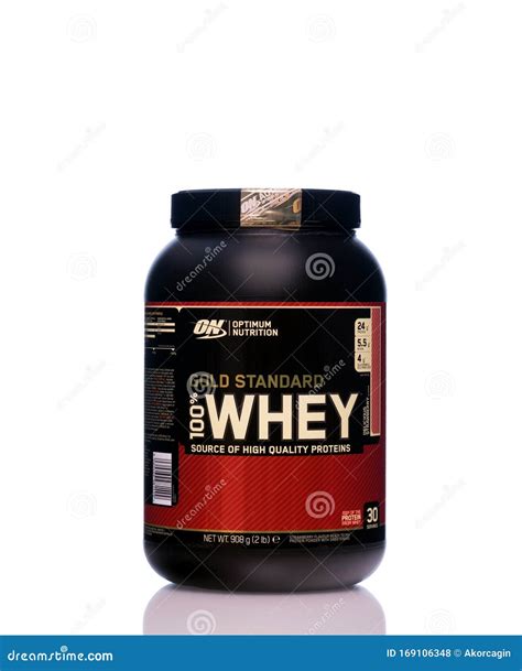 Optimum Nutrition Gold Standard 100 Whey Protein Isolated On White