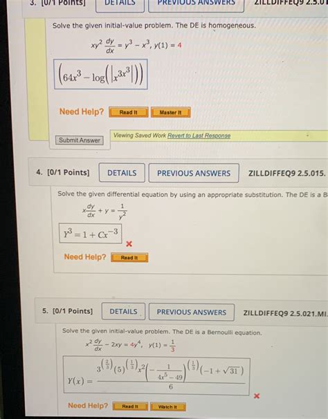 Solved Points Details Previous Answers Zilldiffeq Solve