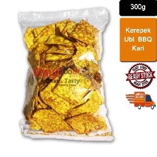 G Kerepek Opak Ubi Bbq Kari Besar Segi Empat Bbq Curry Big Cassava