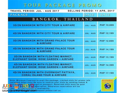 Bangkok Tour Package + Airfare