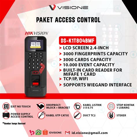 Paket Door Access Hikvision Fingerprint Card Visione Technology