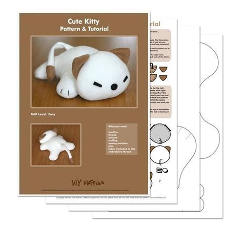 Cute Kitty Softie Cat Sewing Pattern Pdf Etsy Stuffed Toys Patterns