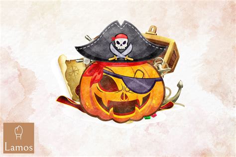 Pumpkin Pirate Head Halloween Pumpkin Graphic by Lamos Sublimation ...