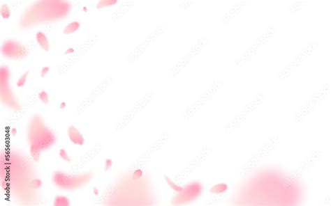 Cherry Blossom Petals Blowing In The Wind On A Transparent Background