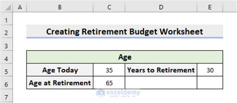 Create Retirement Budget Worksheet In Excel With Easy Steps