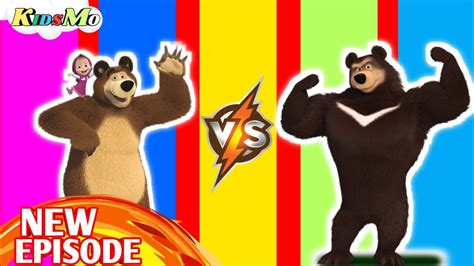 Black Bear Vs Brown Bear Competition Masha And The Bear Cartoon