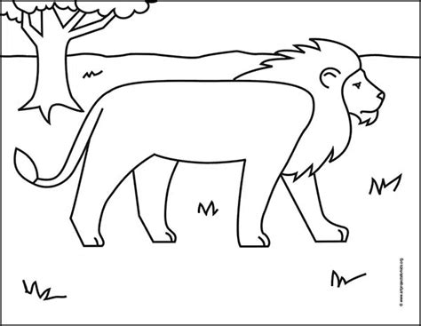 Lion Drawing Simple Flash Sales Dakora Co