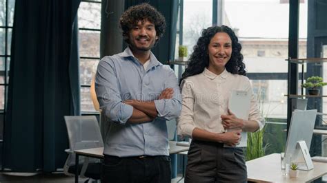 Two Multiracial Business Team Professional Partners Diverse Colleagues