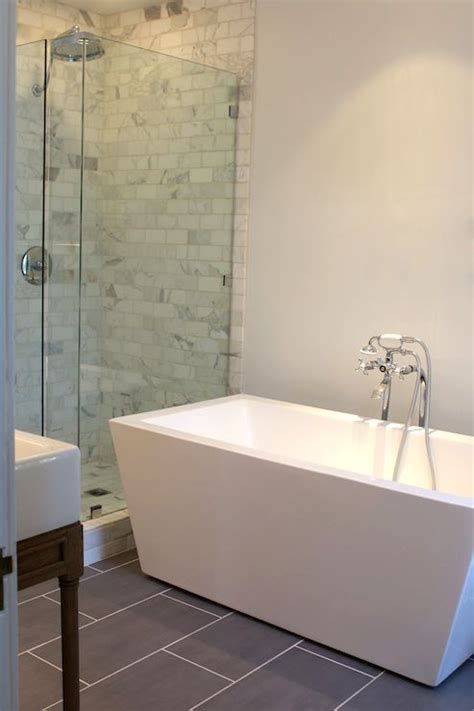 Small Bathroom Standalone Tub And Walk In Shower In 2020 Modern