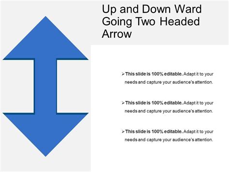 Up And Down Ward Going Two Headed Arrow Powerpoint Slide Presentation