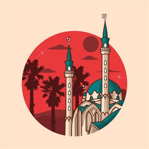 Premium Vector Mosque Icon Concept Vector Illustration