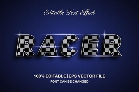 Premium Vector Racer 3d Editable Text Effect