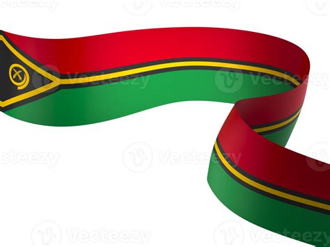 Vanuatu Flag Element Design National Independence Day Banner Ribbon Png