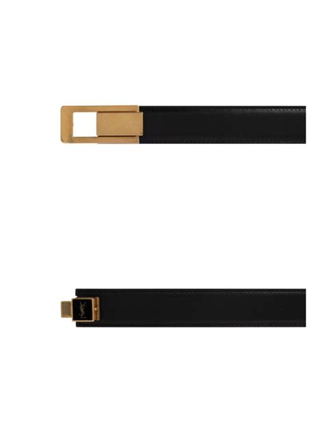 Saint Laurent Gold Tone Buckle Leather Belt Black FARFETCH