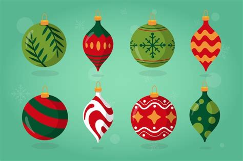 Free Vector Flat Design Christmas Balls Set