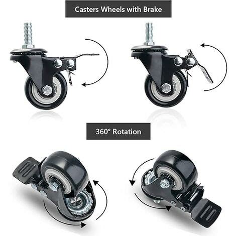 Ahlsen Roulette Pivotante Avec Frein Mm Set Roulettes Pour