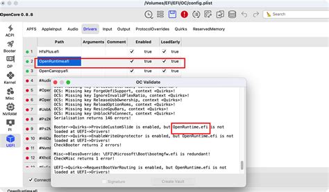 OC validate 提示没有加载OpenRuntime efi实际上加载了 Issue 334 ic005k